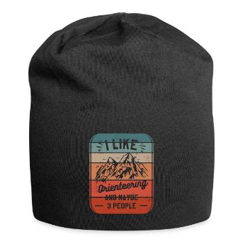 Ich mag Orientierungslauf und vielleicht 3 Personen Orientierungslauf - Jersey-Beanie - Schwarz - Vorne