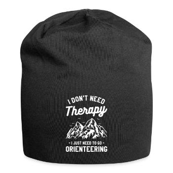 Ich brauche keine Therapie, ich muss nur gehen - Jersey-Beanie - Schwarz - Vorne
