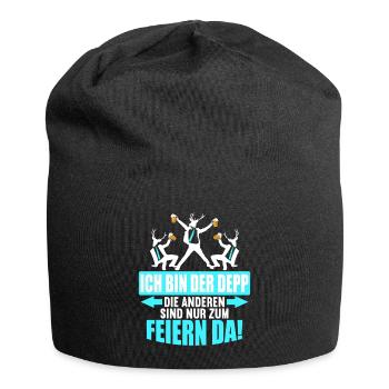 Junggesellenabschied Poltern Polterabend JGA - Jersey-Beanie - Schwarz - Vorne