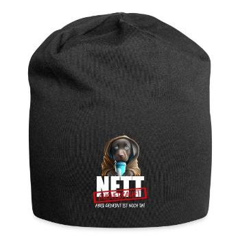Hund Nett Ausverkauft Genervt - Jersey-Beanie - Schwarz - Vorne