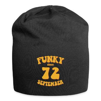 Funky Birthday: Septembre 1972 - Flower Power - Bonnet en jersey - noir - Devant
