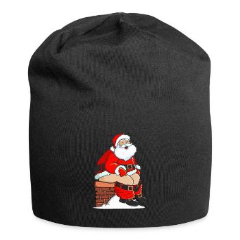 Santa Claus Pooping In Chimney - Jersey-Beanie - Schwarz - Vorne