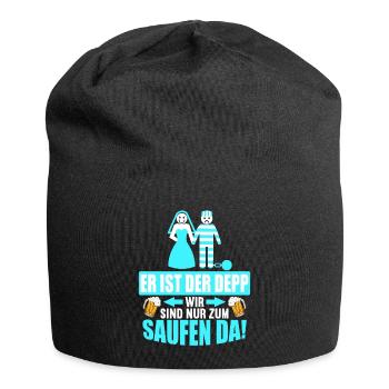 Junggesellenabschied Poltern Polterabend JGA - Jersey-Beanie - Schwarz - Vorne