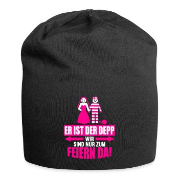 Junggesellenabschied Poltern Polterabend JGA - Jersey-Beanie - Schwarz - Vorne