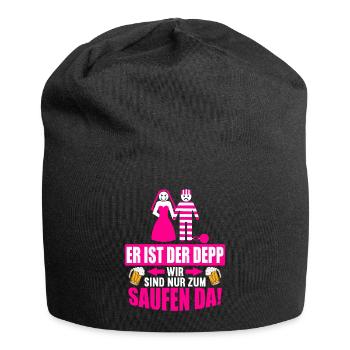 Junggesellenabschied Poltern Polterabend JGA - Jersey-Beanie - Schwarz - Vorne