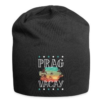 Prag Urlaub - Jersey-Beanie - Schwarz - Vorne