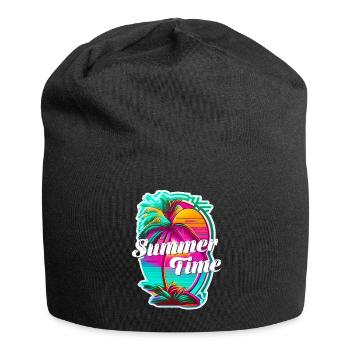 summer time - plage et été - Bonnet en jersey - noir - Devant