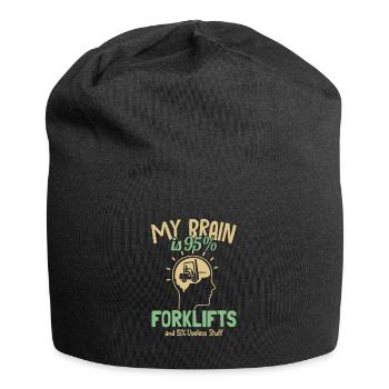 My Brain is 95% Forklifts Gabelstaplerfahrer - Jersey-Beanie - Schwarz - Vorne