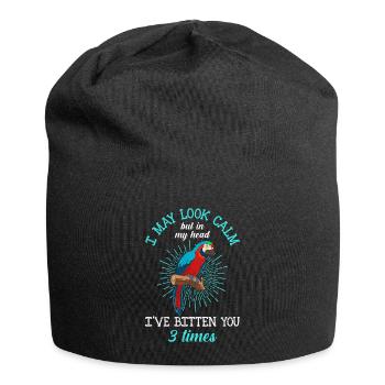 Aras I may look Calm but I ́ve bitten you 3 times - Jersey Beanie - black - Front