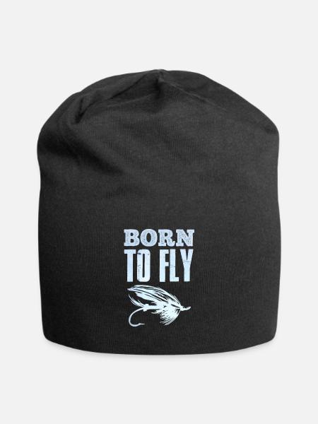 Fliegenangeln Born to Fly Fischjagd Angler - Jersey-Beanie - Schwarz