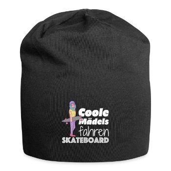 Coole Mädels fahren Skateboard - Jersey-Beanie - Schwarz - Vorne