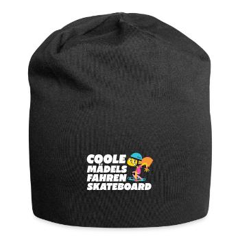 Coole Mädels fahren Skateboard - Jersey-Beanie - Schwarz - Vorne