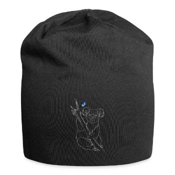 Koala mit Schmetterling - Jersey-Beanie - Schwarz - Vorne