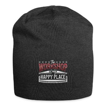 Carpenter The Workshop Is My Happy Place Carpentry - Jersey Beanie - charcoal grey - Front