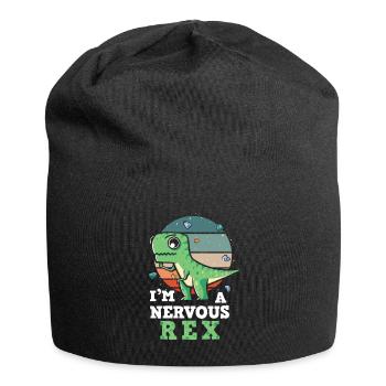 Conception de l’anxiété Je suis un Rex nerveux - Bonnet en jersey - noir - Devant