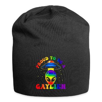Gender Lesben, Schwule, Trans, Queer Regenbogen - Jersey-Beanie - Schwarz - Vorne