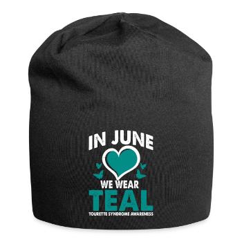 En juin, nous portons le sarcelle - Bonnet en jersey - noir - Devant
