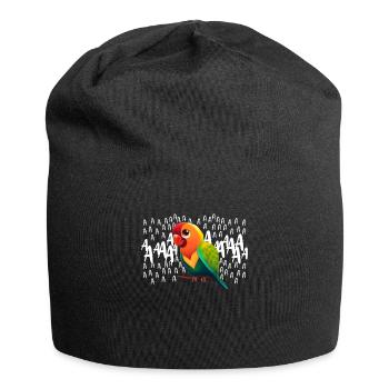 Oiseaux d’amour Tourtereaux Perroquet Fan Inséparable - Bonnet en jersey - noir - Devant
