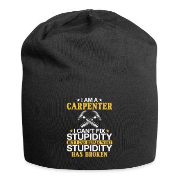 Tischler Ich kann Dummheit nicht Reparieren - Jersey-Beanie - Schwarz - Vorne