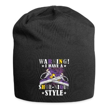 Lustiger Sneaker -Sammler - Turnschuhe - Jersey-Beanie - Schwarz - Vorne