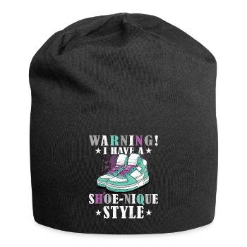 Lustiger Sneaker -Sammler - Turnschuhe - Jersey-Beanie - Schwarz - Vorne