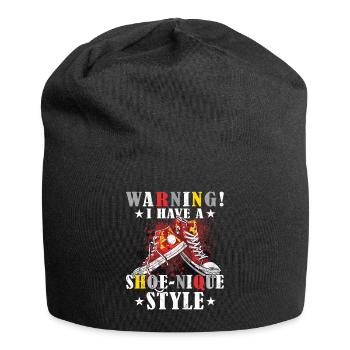 Lustiger Sneaker -Sammler - Turnschuhe - Jersey-Beanie - Schwarz - Vorne