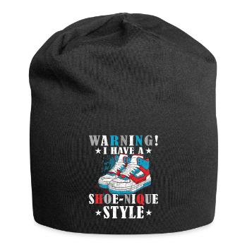 Lustiger Sneaker -Sammler - Turnschuhe - Jersey-Beanie - Schwarz - Vorne