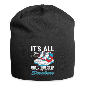 Lustiger Sneaker -Sammler - Turnschuhe - Jersey-Beanie - Schwarz - Vorne