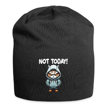 Not Today Katze Schlechte Laune - Jersey-Beanie - Schwarz - Vorne