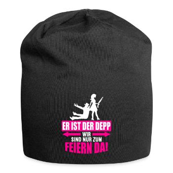 Junggesellenabschied Poltern Polterabend JGA - Jersey-Beanie - Schwarz - Vorne