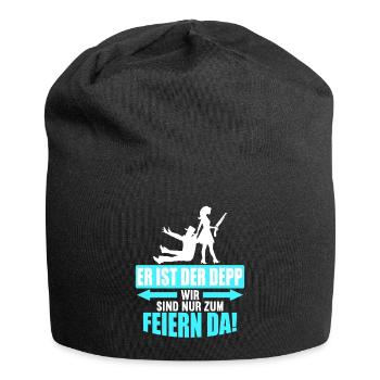 Junggesellenabschied Poltern Polterabend JGA - Jersey-Beanie - Schwarz - Vorne