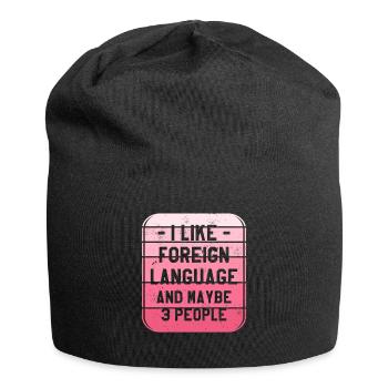 Ich mag Fremdsprachen und vielleicht 3 Personen - Jersey-Beanie - Schwarz - Vorne