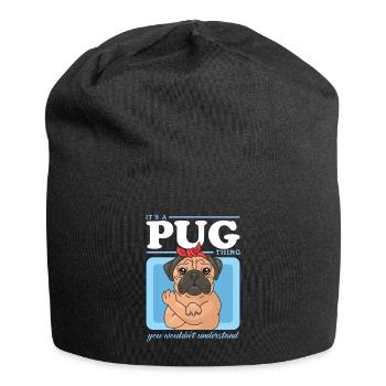 Pug Dogs Dog Owners Dog Owners Gift - Jersey Beanie - black - Front