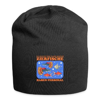 Aquarium Aquaristik Aquarianer Zierfisch Geschenk - Jersey-Beanie - Schwarz - Vorne