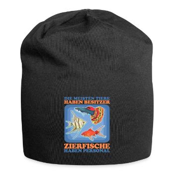 Aquaristik Aquarium Aquarianer Zierfisch Geschenk - Jersey-Beanie - Schwarz - Vorne