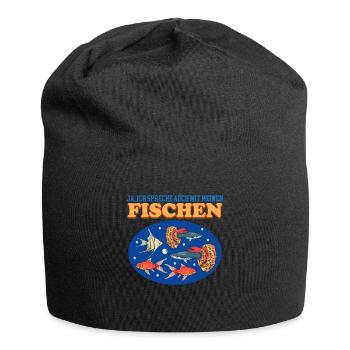 Aquarium Aquaristik Aquarianer Zierfisch Geschenk - Jersey-Beanie - Schwarz - Vorne