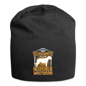 Irischer Wolfshund ist mein Seelenverwandter - Jersey-Beanie - Schwarz - Vorne