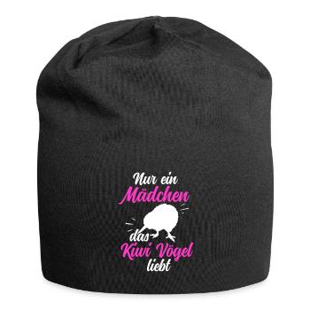 Mädchen das Kiwi Vogel liebt Neuseeland Kiwi - Jersey-Beanie - Schwarz - Vorne