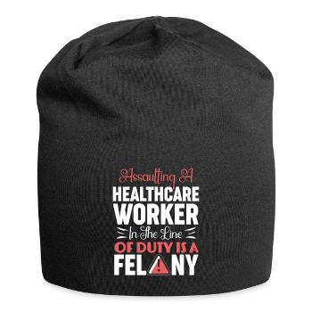 Angriff auf ein Verbrechen im Gesundheitswesen - Jersey-Beanie - Schwarz - Vorne
