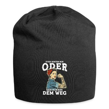 Steh Hinter Mir oder geh mir aus dem Weg - Jersey-Beanie - Schwarz - Vorne