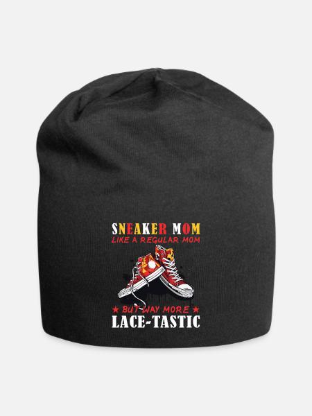 "Sneaker Mom" Lustiger Schuh - Jersey-Beanie - Schwarz