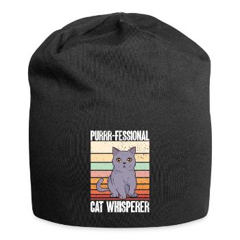 Haustierbetreuung Katze Hund Haustiersitter - Jersey-Beanie - Schwarz - Vorne