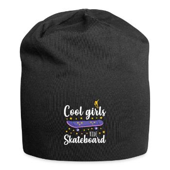 Cool girls ride skateboard - Jersey-Beanie - Schwarz - Vorne