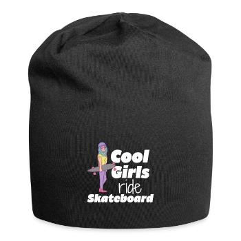 Cool girls ride skateboard - Jersey-Beanie - Schwarz - Vorne