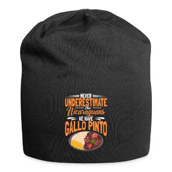 Never underestimate Nicaraguans have Gallo Pinto - Jersey Beanie - black - Front