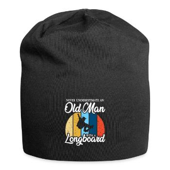 never underestimate an old man with a longboard - Jersey-Beanie - Schwarz - Vorne