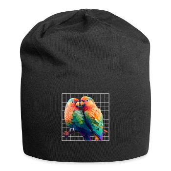 Inséparables Perroquets Amis Oiseaux Amis Oiseaux - Bonnet en jersey - noir - Devant