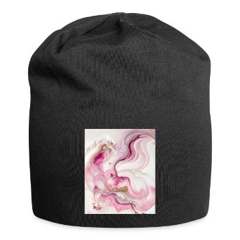 Motif tourbillonnant de peinture rose et or pastel - Bonnet en jersey - noir - Devant