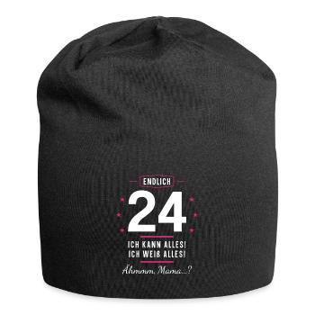 Endlich 24 Geburtstag Ich Kann Alles Ich Weiß - Jersey-Beanie - Schwarz - Vorne
