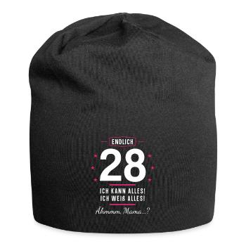 Endlich 28 Geburtstag Ich Kann Alles Ich Weiß - Jersey-Beanie - Schwarz - Vorne